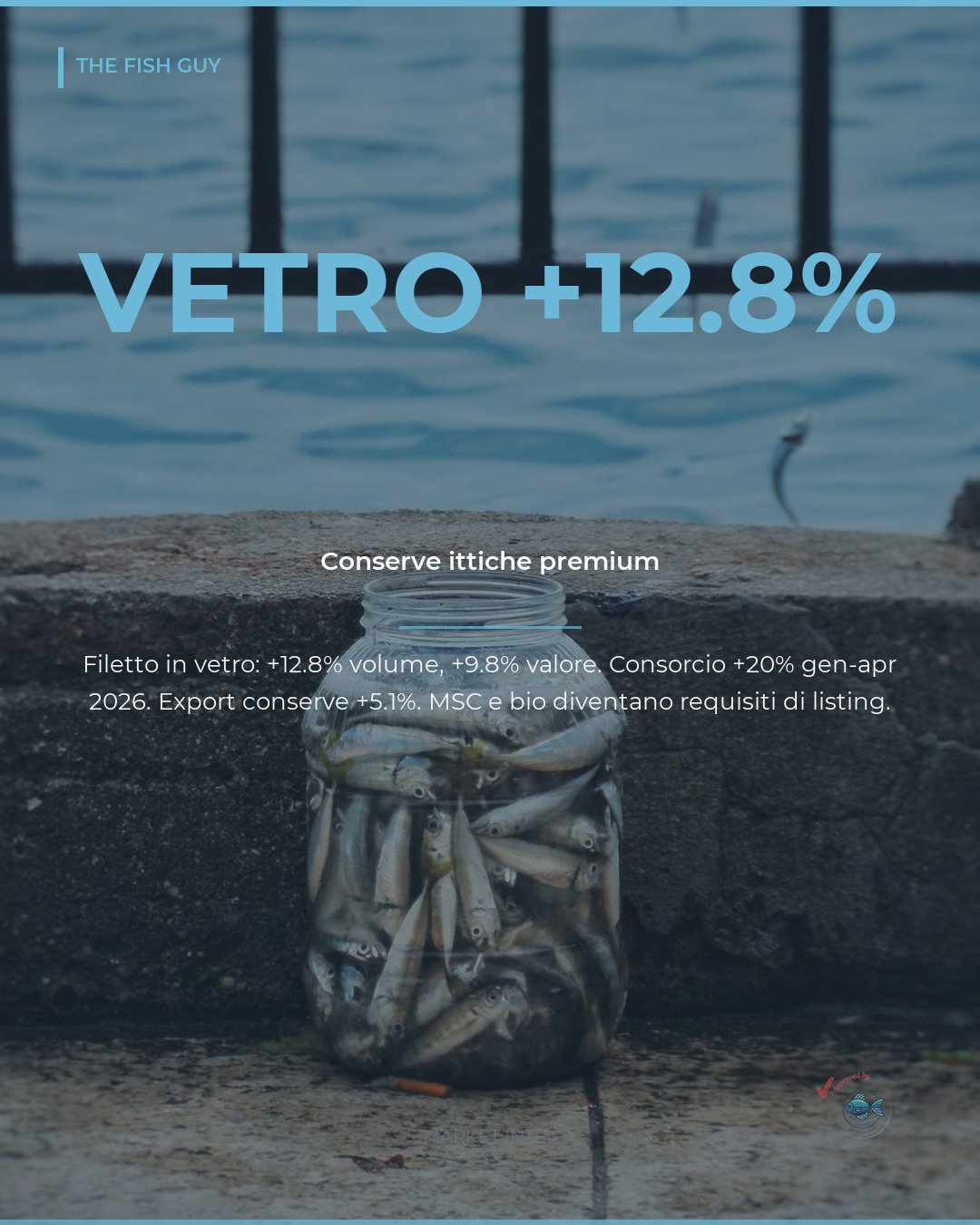Conserve Ittiche Premium: il Vetro Cresce +12.8% a Volume