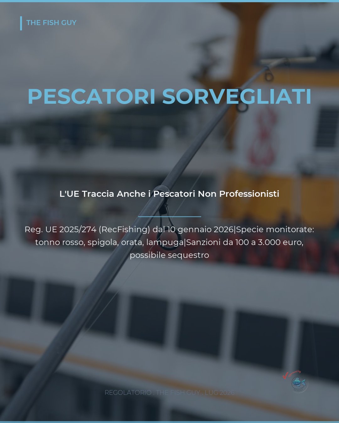 Pesca ricreativa sotto controllo UE: sanzioni fino a 3.000 euro